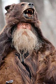 man with bear hat