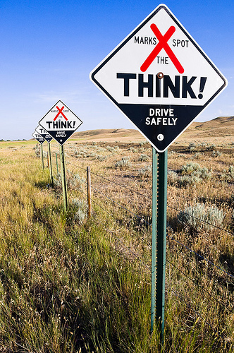 X marks the spot traffic signs